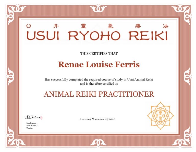 Animal Reiki Practitioner Certificate